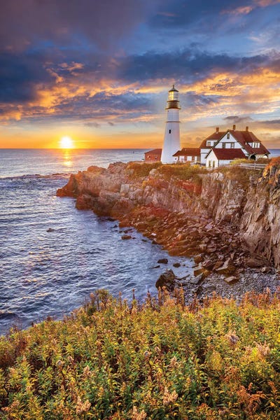 Maine: Portland Head Sunrise Glow by Susanne Kremer