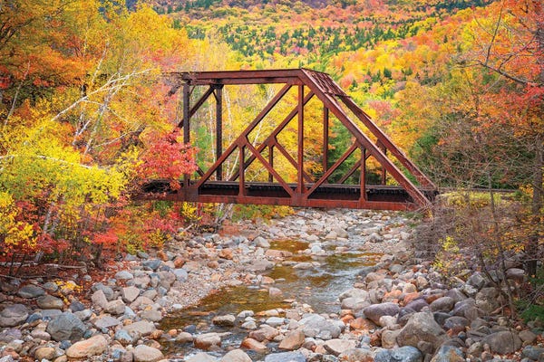 Trains: Fourth Iron Trestle In Fall by Susanne Kremer