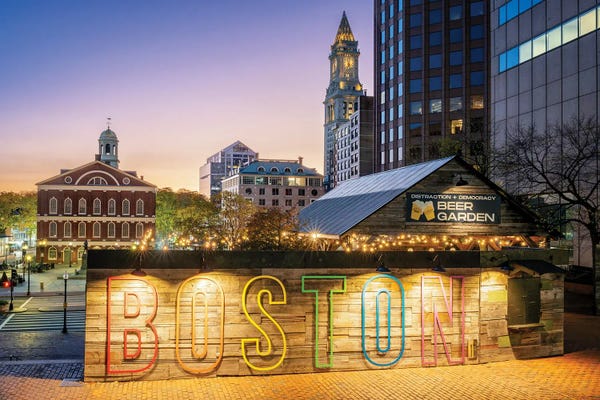 Boston Sign At Dawn