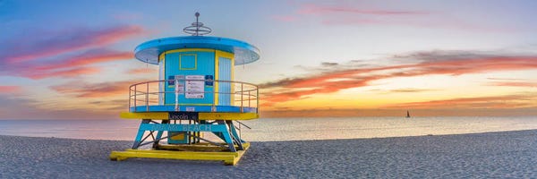 Florida Beaches: Miami Beach Panoramic Sunrise by Susanne Kremer