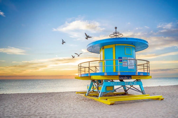 Miami Beach Blue Lifeguard Hut by Susanne Kremer wall art