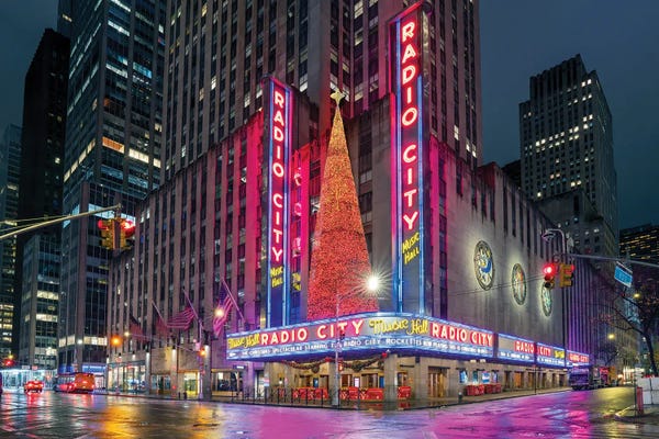 Canvas Print: Radio City Night Reflections by Susanne Kremer
