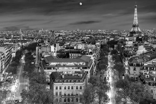 Canvas Print: Paris Night Skyline by Susanne Kremer