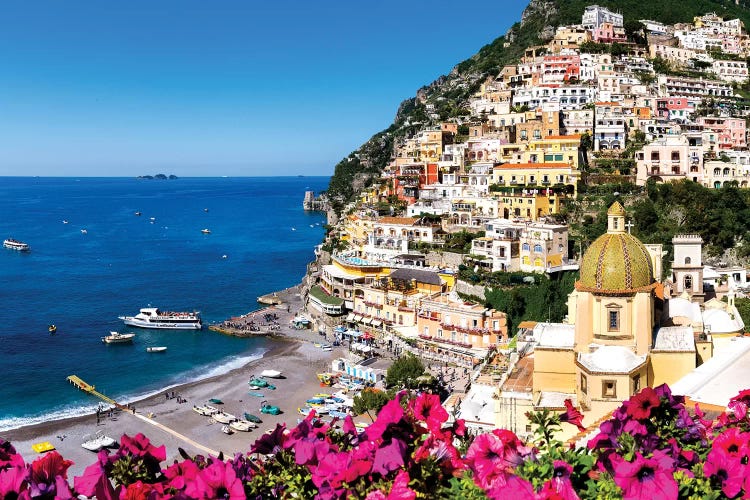 Positano Beach and Church Santa Maria 