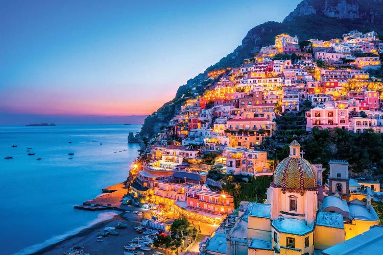 Positano, Church Santa Maria Assunta Sunset 