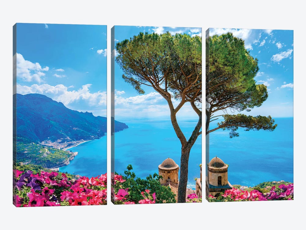 Ravello, View of Amalfi Coast I  by Susanne Kremer 3-piece Canvas Art