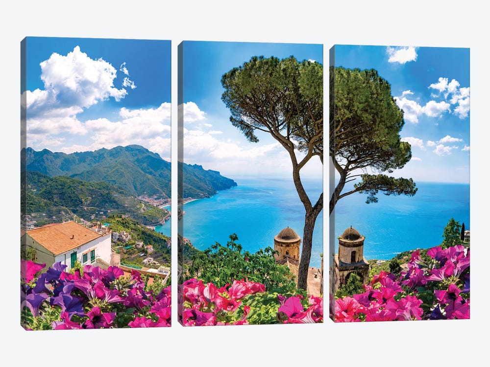 Ravello, View of Amalfi Coast II by Susanne Kremer 3-piece Canvas Art Print