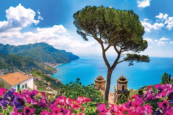 Bougainvillea: Ravello, View of Amalfi Coast II by Susanne Kremer