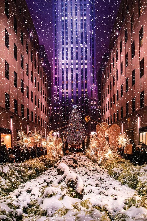 Rockefeller Center with Christmas Tree and Angels II