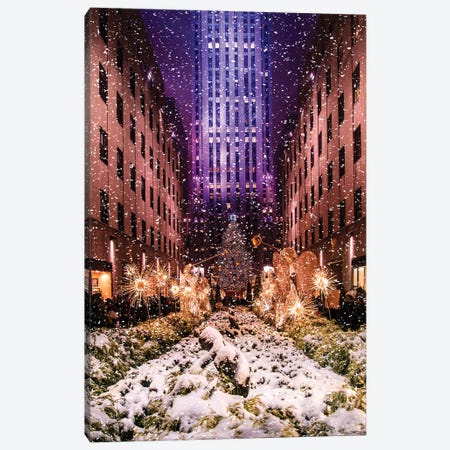 Rockefeller Center with Christmas Tree and Angels II Canvas Print #SKR201} by Susanne Kremer Art Print