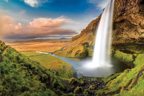 Hyperreal Landscape Photography: Seljalandsfoss Waterfall II by Susanne Kremer