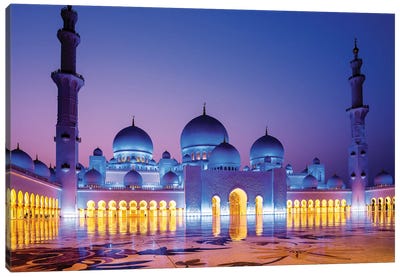 Sheikh Zayed Grand Mosque V Canvas Art Print - United Arab Emirates Art