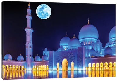 Sheikh Zayed Grand Mosque VIII Canvas Art Print - United Arab Emirates Art