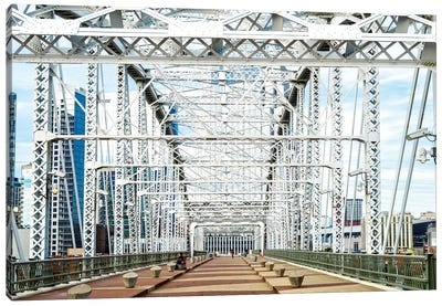 Shelby Pedestrian Bridge, Cumberland River  Canvas Art Print - Nashville Art