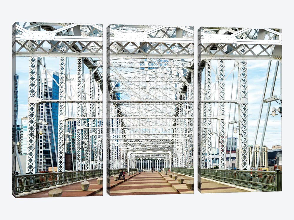 Shelby Pedestrian Bridge, Cumberland River  by Susanne Kremer 3-piece Canvas Artwork