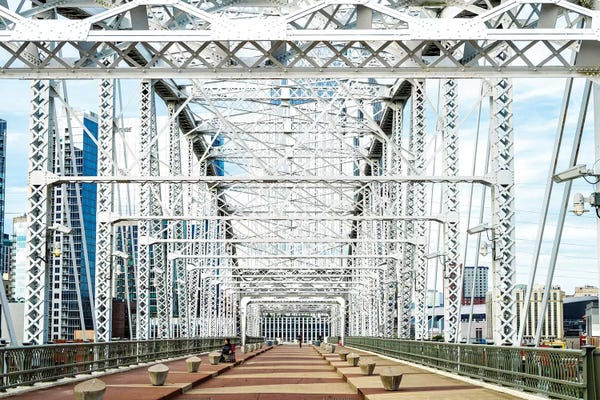 Tennessee: Shelby Pedestrian Bridge, Cumberland River  by Susanne Kremer