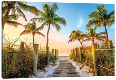 Smathers Beach Canvas Art Print - Beach Sunrise & Sunset Art