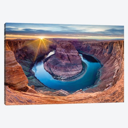 Sunset At Horseshoe Bend and Colorado River   Canvas Print #SKR229} by Susanne Kremer Canvas Print
