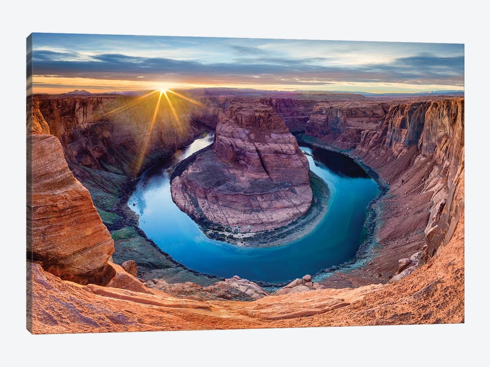 Sunset At Horseshoe Bend and Colorado River   by Susanne Kremer 1-piece Art Print