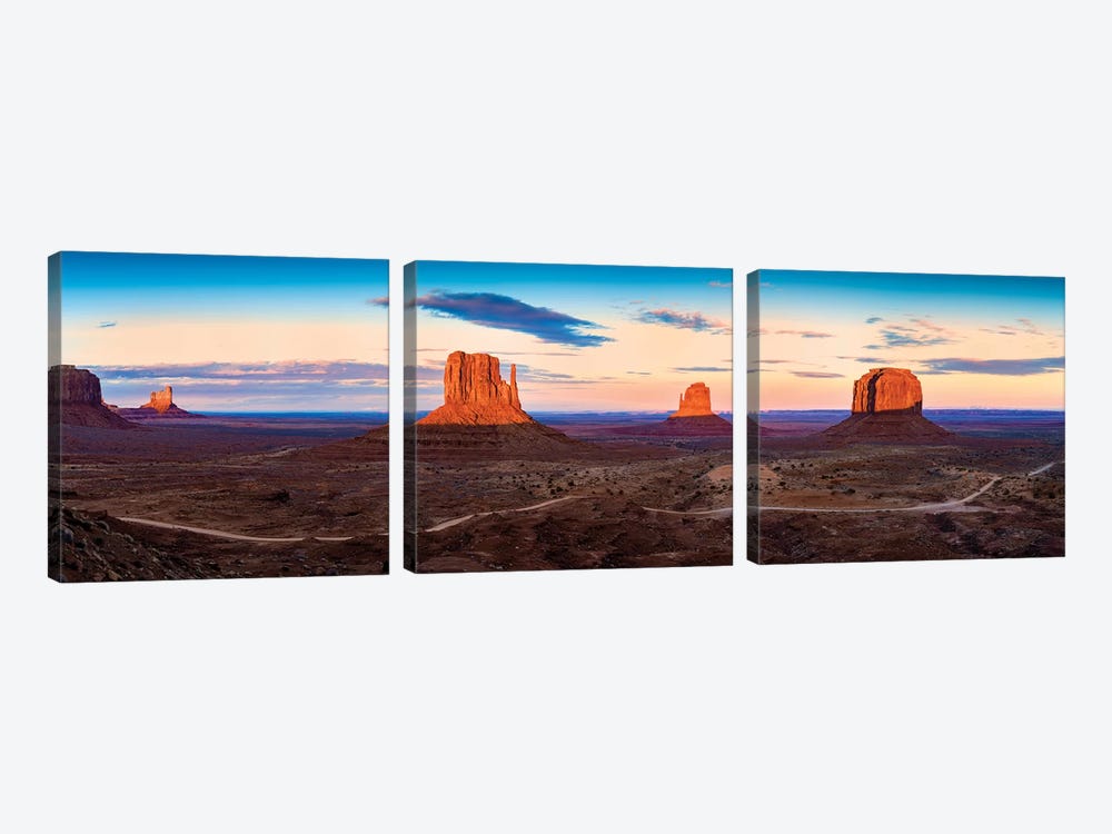 Sunset Monument Valley Navajo Tribal Park II 3-piece Canvas Art Print