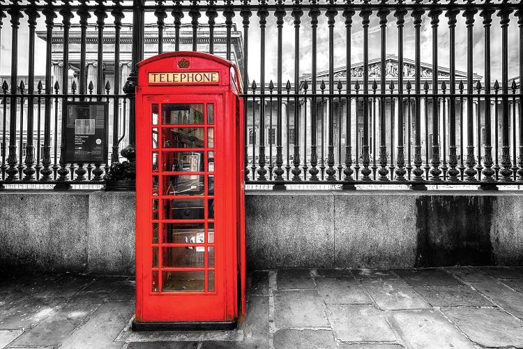 Telephone Booth At The British Museum  by Susanne Kremer wall art