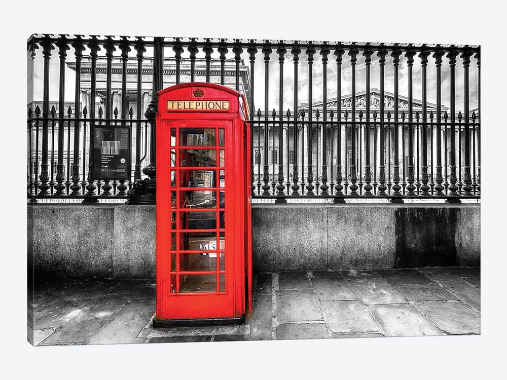 Telephone Booth At The British Museum  by Susanne Kremer 1-piece Canvas Art