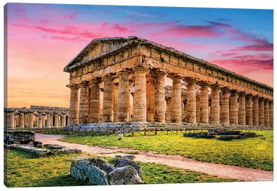Temple of Neptune I Canvas Art Print - Lazio Art