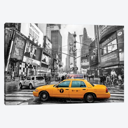 Times Square Yellow Cab I Canvas Print #SKR248} by Susanne Kremer Art Print