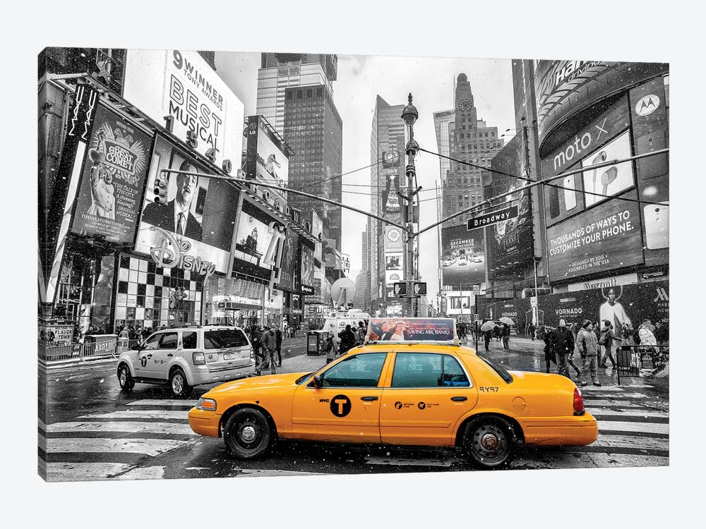 Times Square Yellow Cab I by Susanne Kremer 1-piece Canvas Artwork