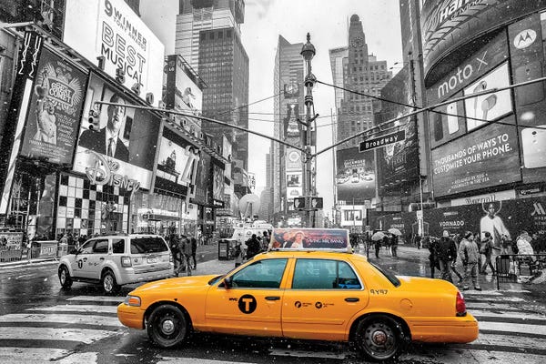 Times Square: Times Square Yellow Cab I by Susanne Kremer