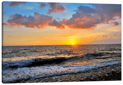 Tres Palmas Beach Sunset  Canvas Art Print - Golden Hour