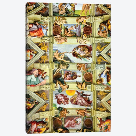 Vatican Museum Sistine Chapel, Ceiling Miachel Angelo  Canvas Print #SKR256} by Susanne Kremer Canvas Print
