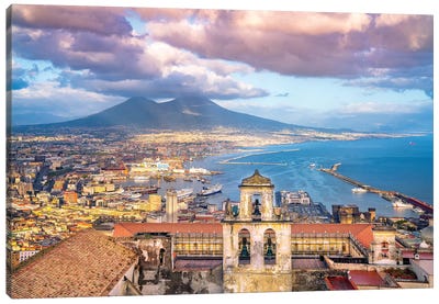 View of Castel Sant Elmo  Canvas Art Print - Naples