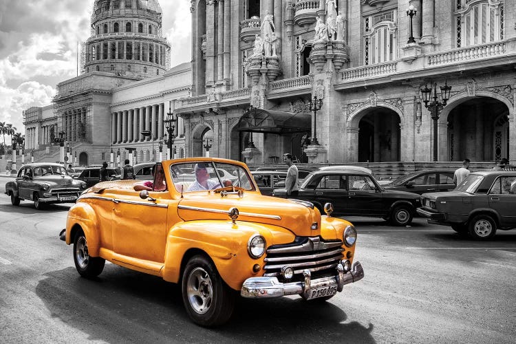 Vintage Car Driving Along Paseo de Mart 