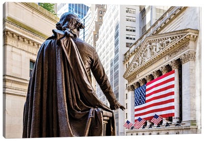 Wall Street New York Stock Exchange  Canvas Art Print - Sculpture & Statue Art