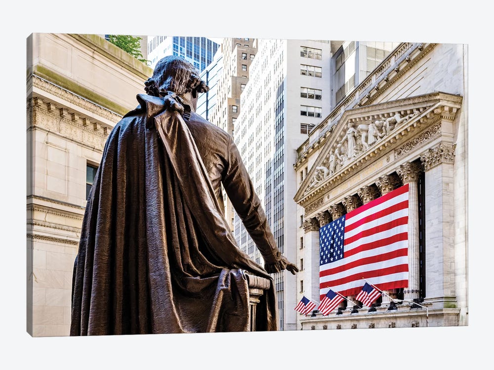Wall Street New York Stock Exchange  by Susanne Kremer 1-piece Canvas Wall Art