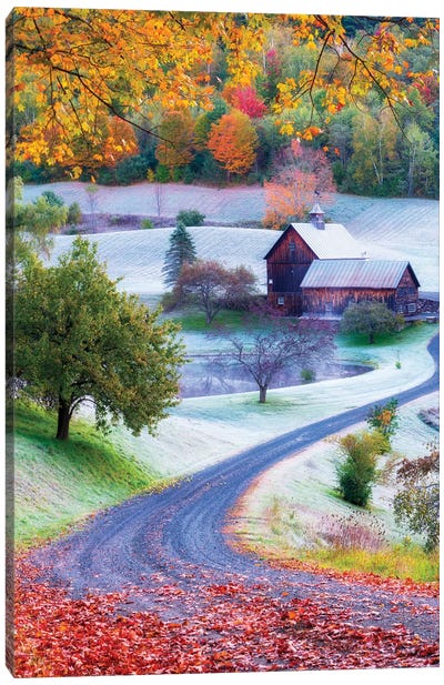 Picturesque Farm In Woodstock Vermont New England Canvas Art Print - Vermont