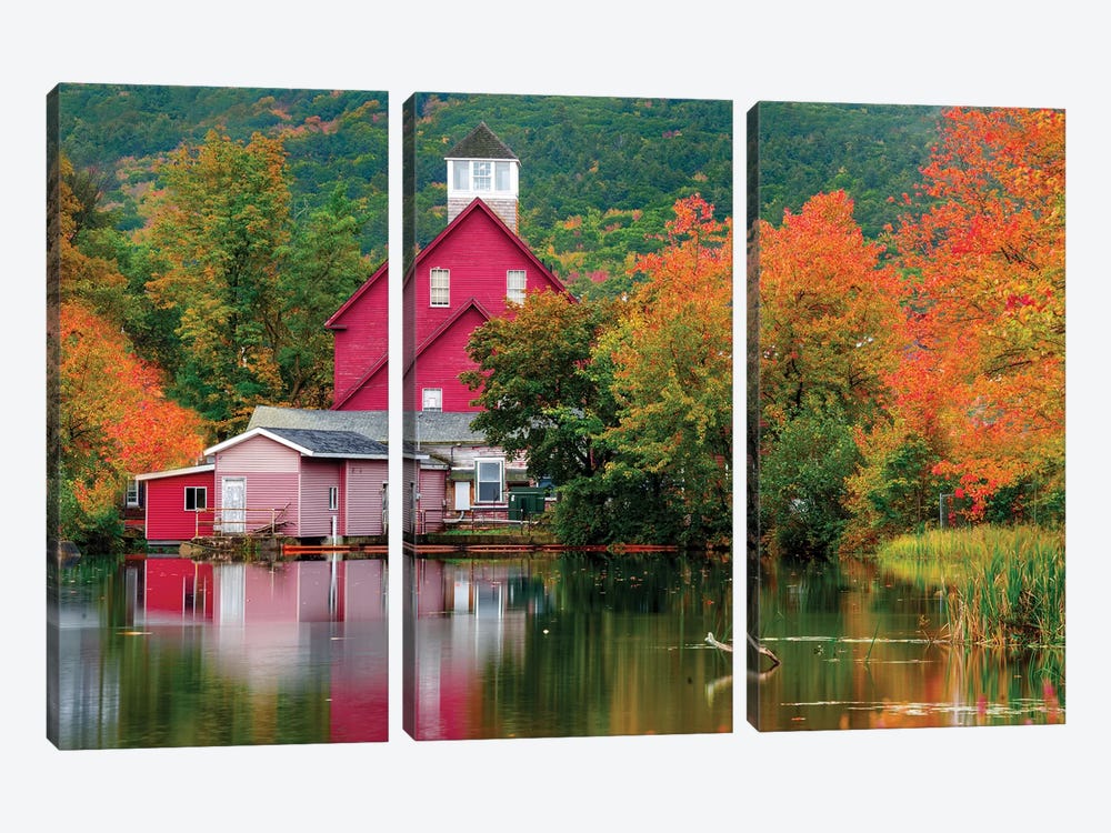 Old Mill Near Winniepesaukee Lake,New Hampshire New England by Susanne Kremer 3-piece Art Print