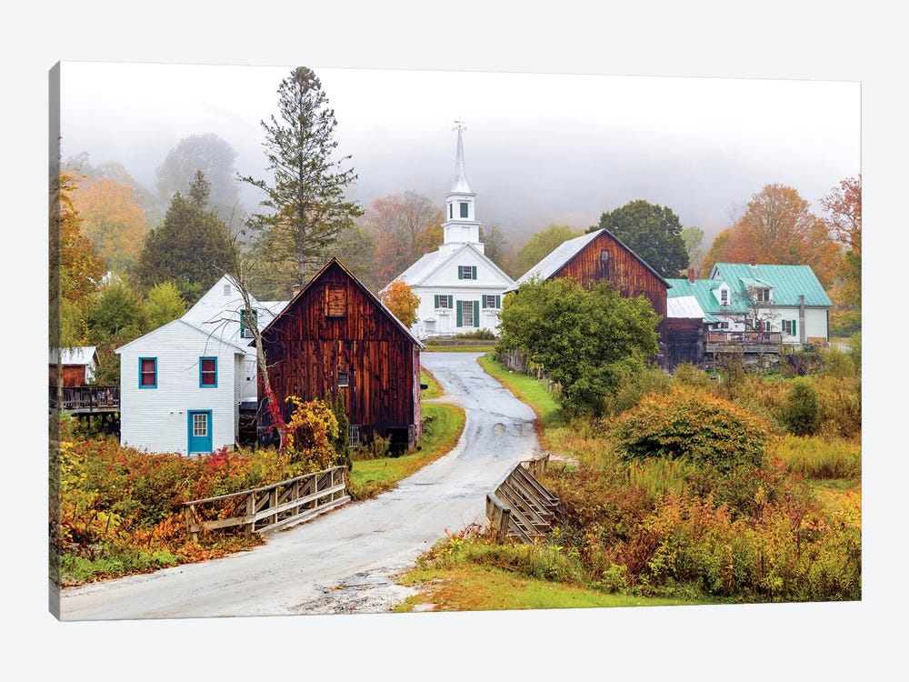 Waits River White Church,Vermont New England by Susanne Kremer 1-piece Art Print