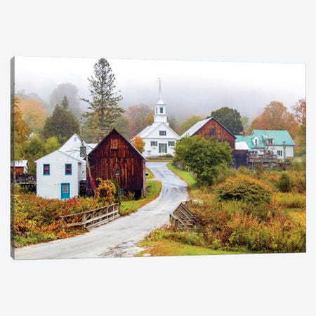 Waits River White Church,Vermont New England Canvas Print #SKR278} by Susanne Kremer Canvas Wall Art