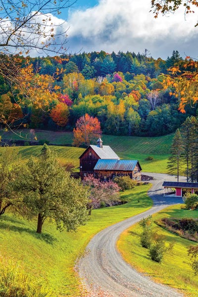 Vermont: Farm In Woodstock Vermont New England In Autumn by Susanne Kremer
