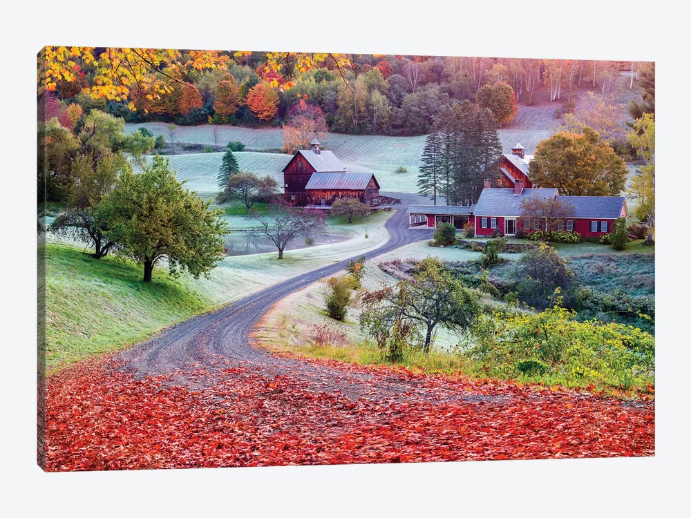 First Cold Morning In Autumn,Farm In Woodstock Vermont New England by Susanne Kremer 1-piece Art Print