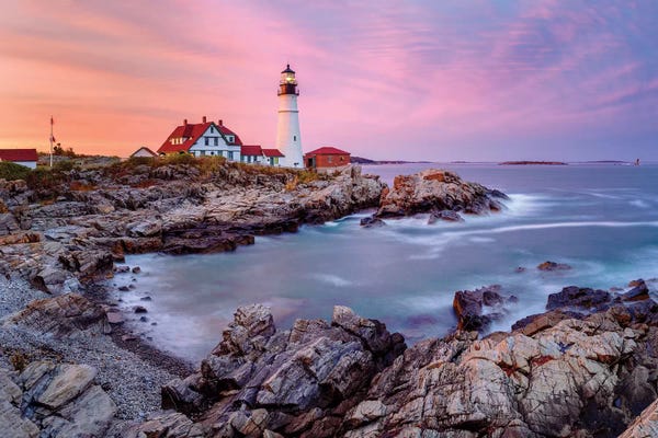 Maine: Cape Elizabeth Fiery Sunset,Portland Maine New England by Susanne Kremer