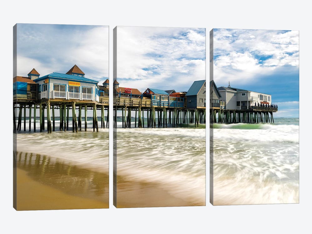 Orchard Beach Pier,Maine New England by Susanne Kremer 3-piece Canvas Print