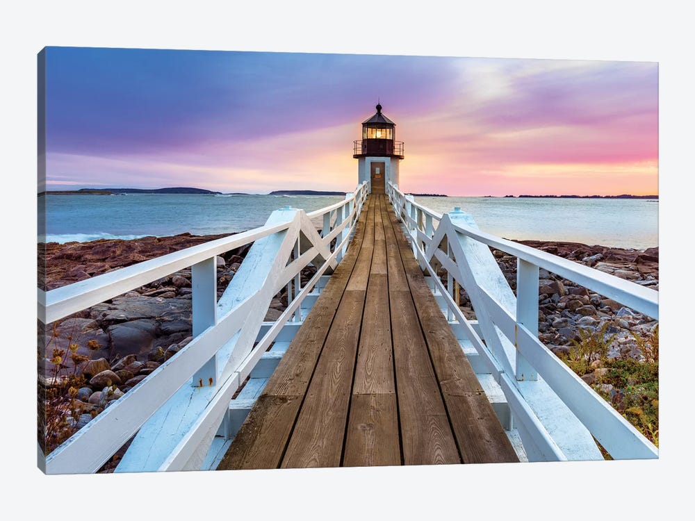 Marshall Pointe Lighthouse Sunset, Port Clyde,Maine by Susanne Kremer 1-piece Canvas Art
