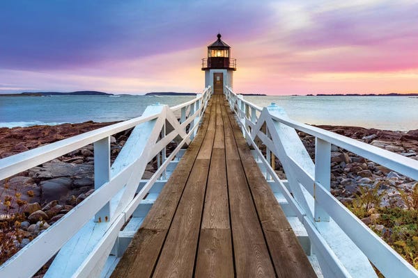 Maine: Marshall Pointe Lighthouse Sunset, Port Clyde,Maine by Susanne Kremer