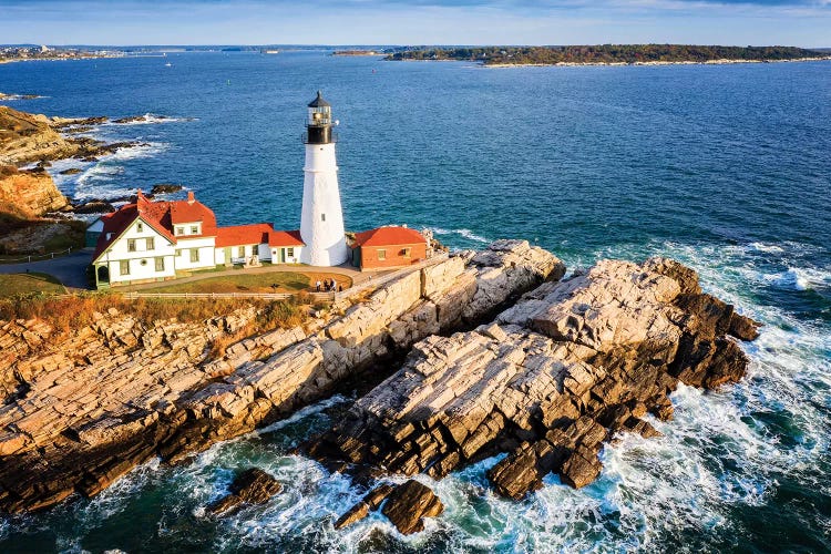 Aerial View Of Cape Elizabeth Lighthouse,Portland Maine