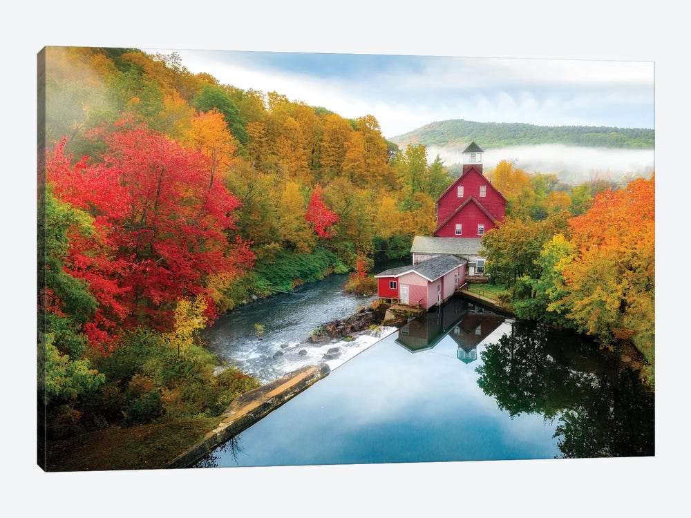 Aerial View Old Mill New Hampshire by Susanne Kremer 1-piece Canvas Print
