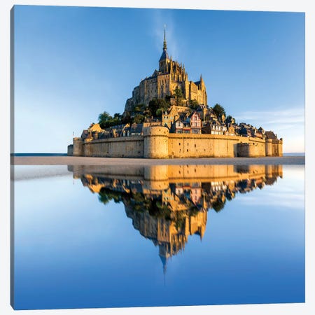 Mont Saint Michel Reflections Normandy France Canvas Print #SKR315} by Susanne Kremer Canvas Artwork
