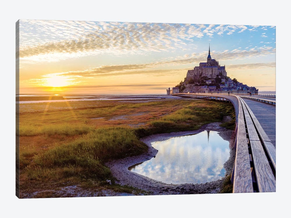 Sunset Mont St Michel Normandy France by Susanne Kremer 1-piece Canvas Art